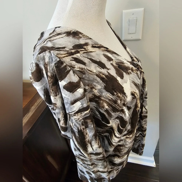 Chico’s •Size 2• Top 3/4 Sleeve Rayon Spandex Casual - Picture 5 of 8